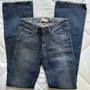 Paige Bootcut Jeans Blue Medium Wash Denim 5-Pocket Button Zip Women’s